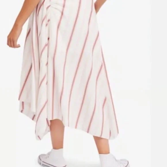 Free People Sz 0 Asymmetric Stripe Midi Skirt NWT OB752748 - Picture 8 of 8
